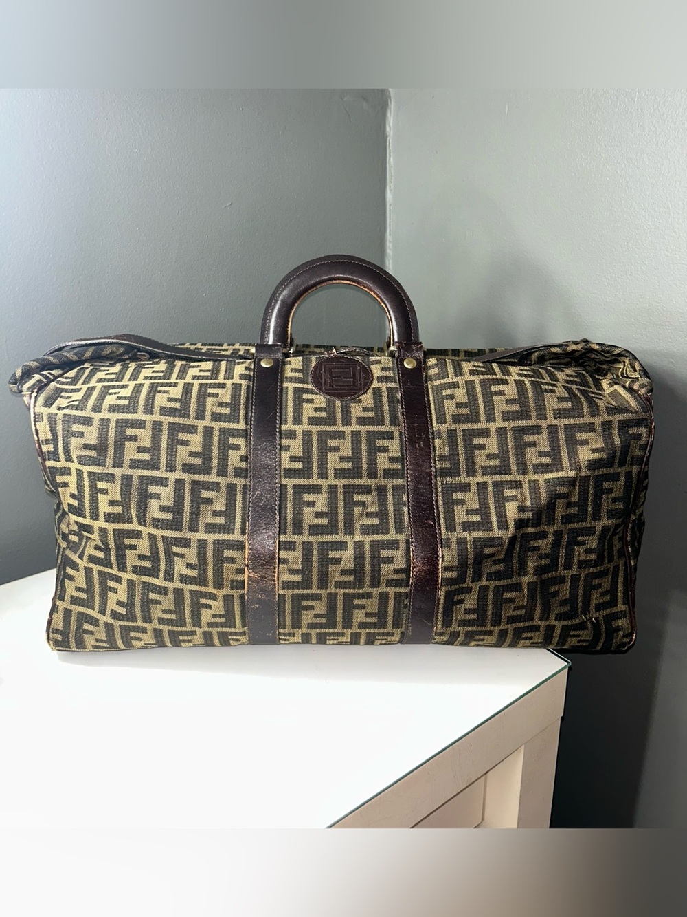Vintage Fendi Zucca Canvas Duffle Bag (project piece)
